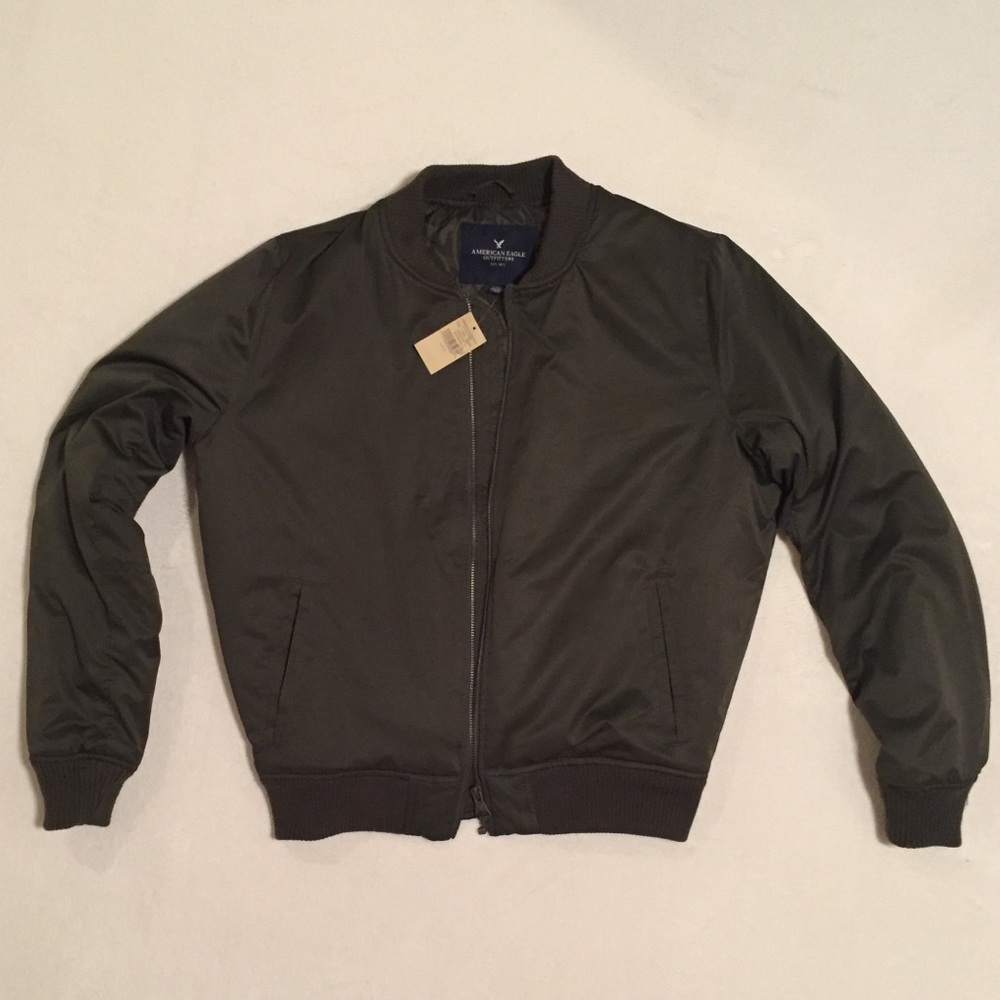 Dark Green American Eagle Bomber Jacket